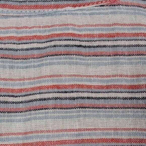 Beachlunchlounge Mixed Stripes Sleeveless Button-Up High Low Hem Top Size XL - Picture 8 of 9